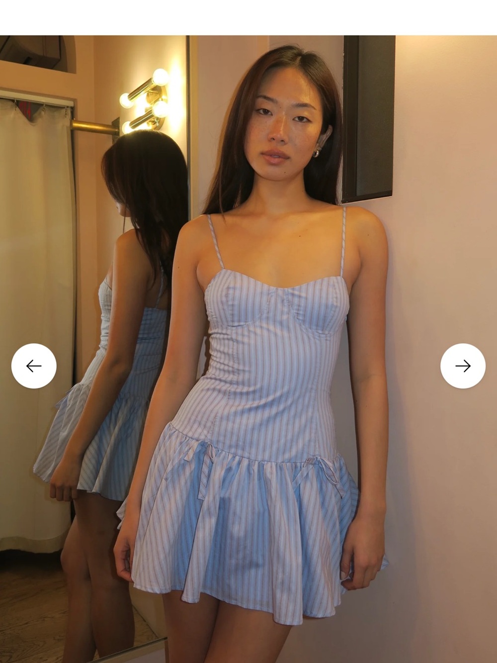 Sprouse Mini Dress/Dropped Waist Striped Dress in Chambray Size S NWT